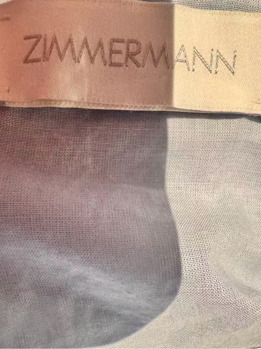 Zimmermann Blue and Cream Tiered Spaghetti-Strap Maxi Dress - Picture 9 of 11